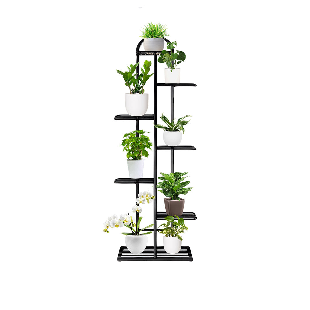 7 Tier Black Metal Plant Flowerpot Display Rack