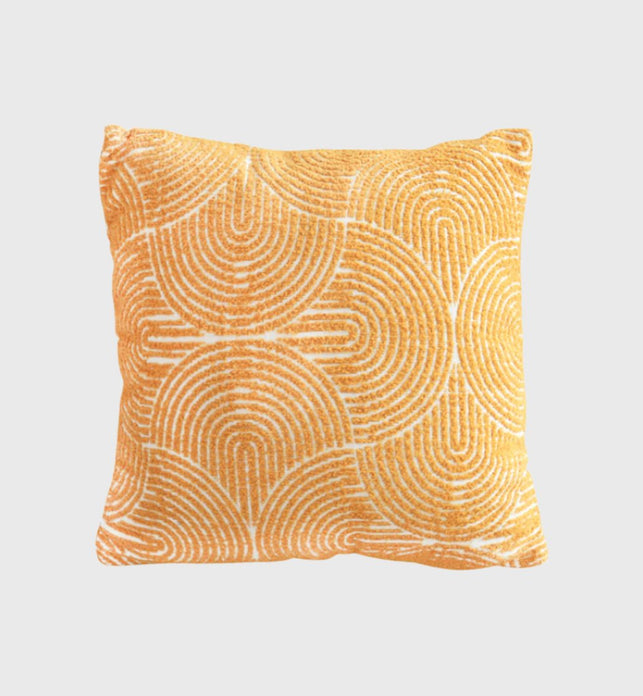 50cm Mustard Yellow Throw Pillow Geometric Indoor and Outdoor Corded