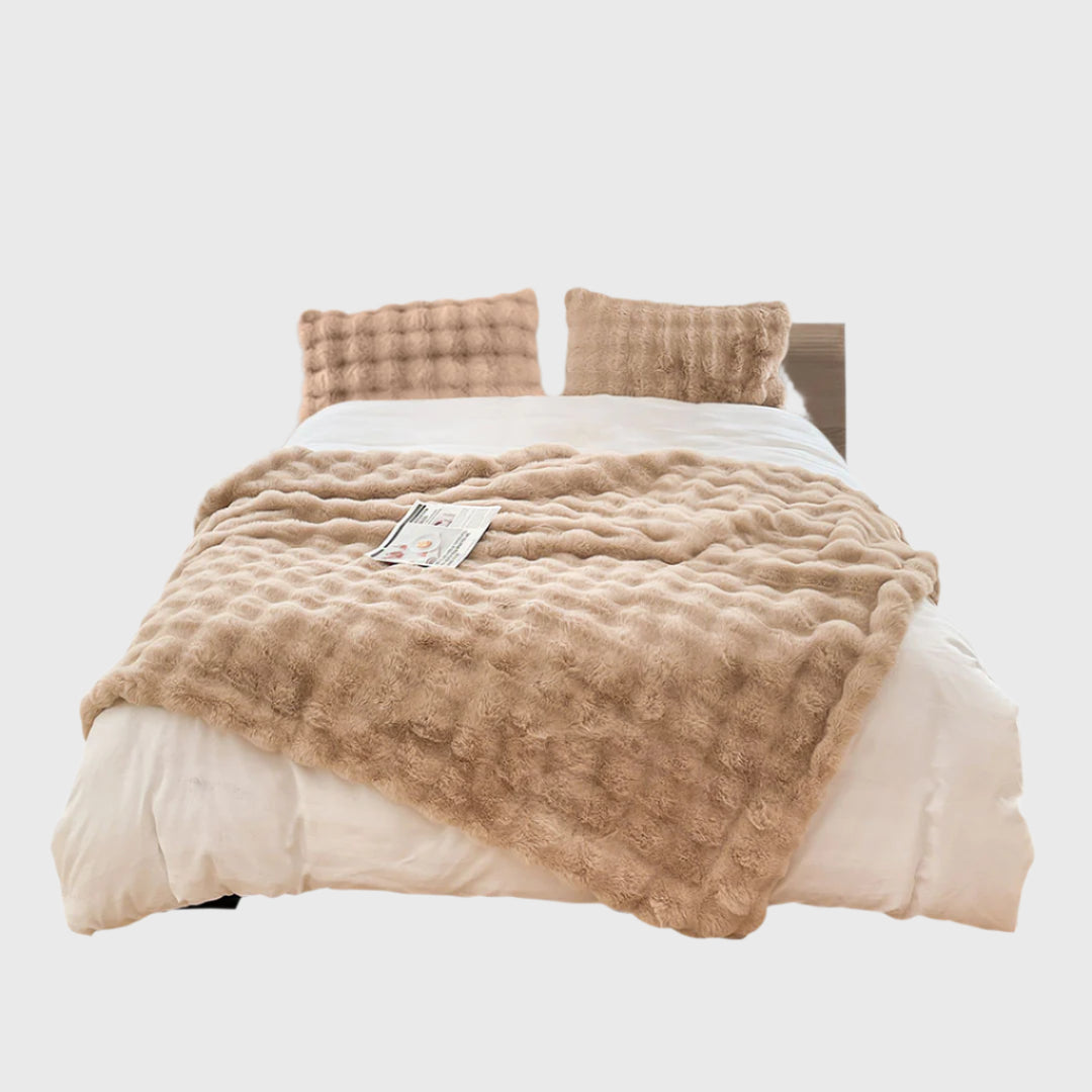 SOGA 200cm Light Camel Fur Fuzzy Super Soft and Cozy Fluffy Throw Blanket