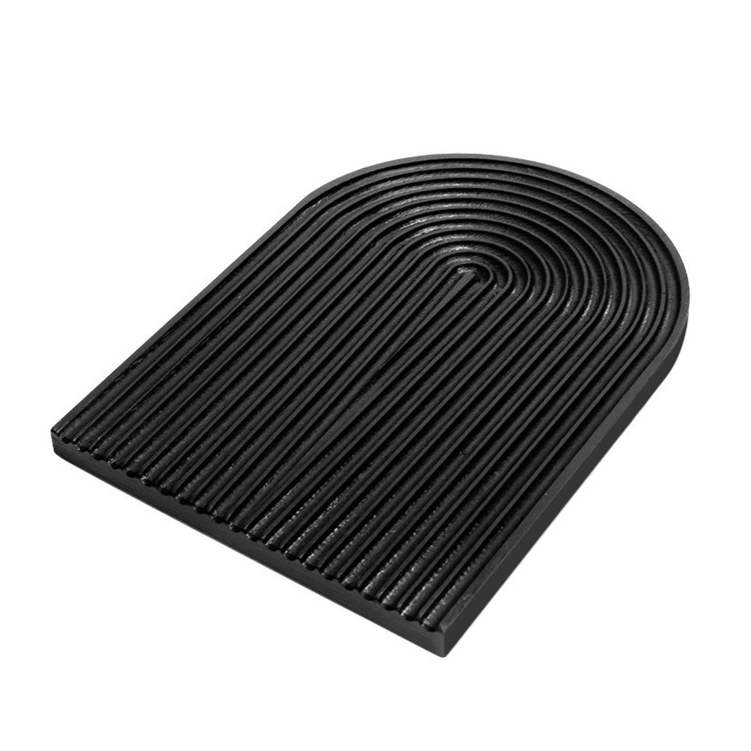 SOGA 32cm Black Ribbed - Premium Beech Wood Decorative Tray