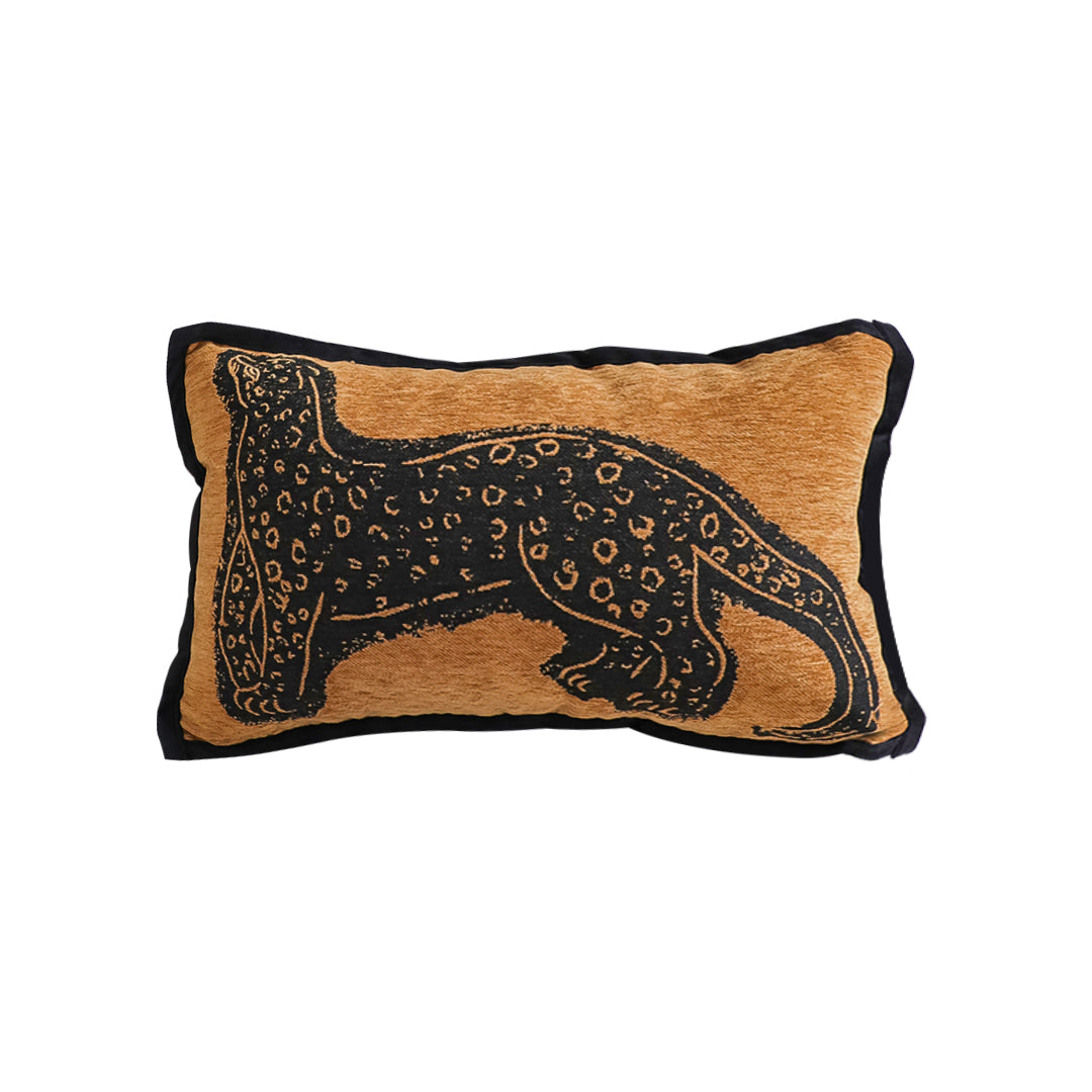 SOGA 30cm Stylish Golden Yellow Black Leopard Pattern Throw Pillow
