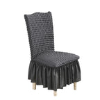 Dark Grey Chair Cover Seat Protector with Ruffle Skirt