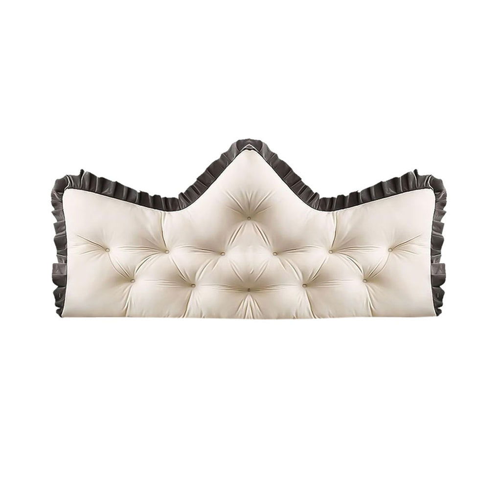 SOGA 120cm Crown Pillow Tufted Cream Headboard Cushion for Bed