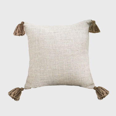 SOGA 45cm Beige Pillow Textured Throw Cover Luxurious Rib Knit Ribbed Cotton Throw Pillow