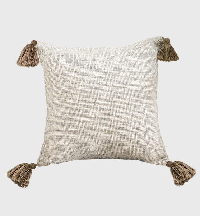 SOGA 45cm Beige Pillow Textured Throw Cover Luxurious Rib Knit Ribbed Cotton Throw Pillow