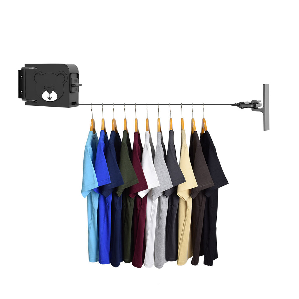 Close Line Drying Rack 160mm Wall-Mounted Clothes Line Dry Rack Black – Soga International