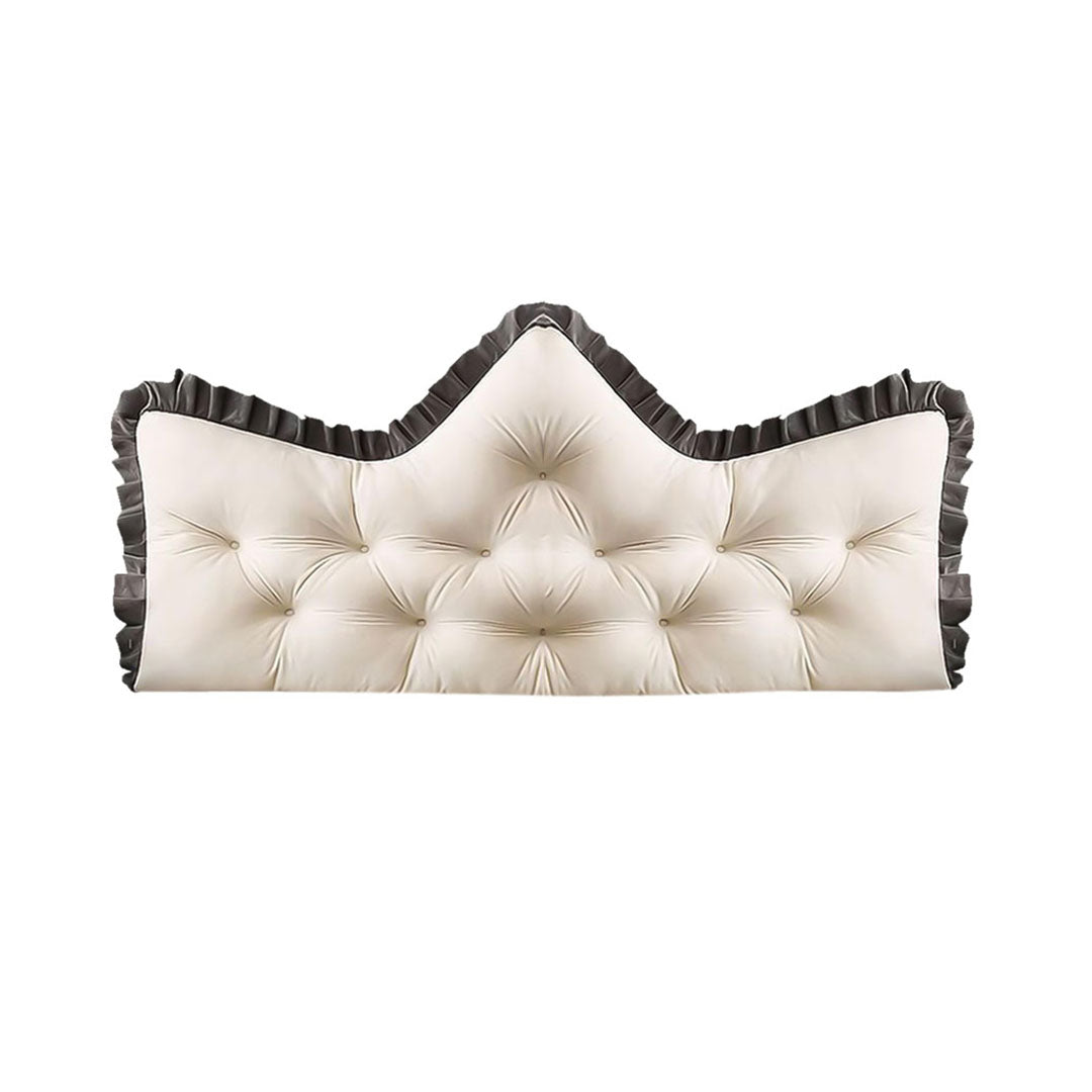 SOGA 90cm Crown Pillow Tufted Cream Headboard Cushion for Bed