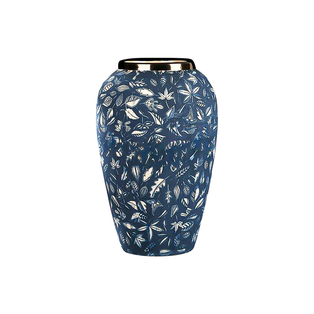 30x19 Blue Medium Ceramic Flower Vase Elegant Living Room Home Decor