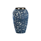 30x19 Blue Medium Ceramic Flower Vase Elegant Living Room Home Decor