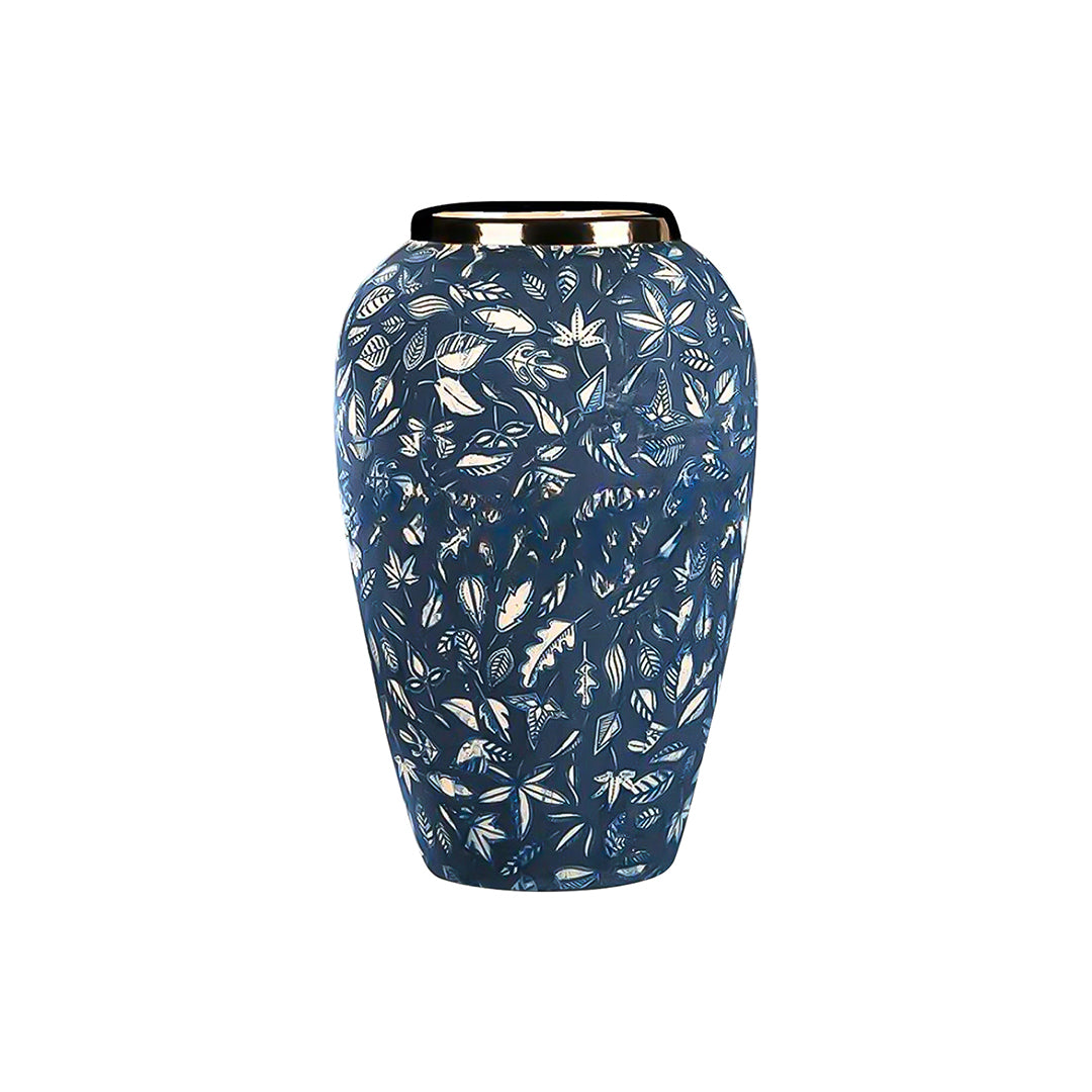 30x19 Blue Medium Ceramic Flower Vase Elegant Living Room Home Decor
