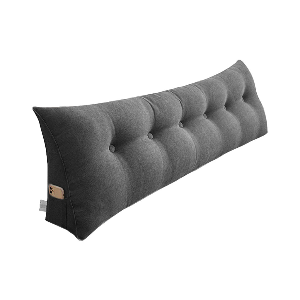 180cm Dark Grey Wedge Bed Cushion