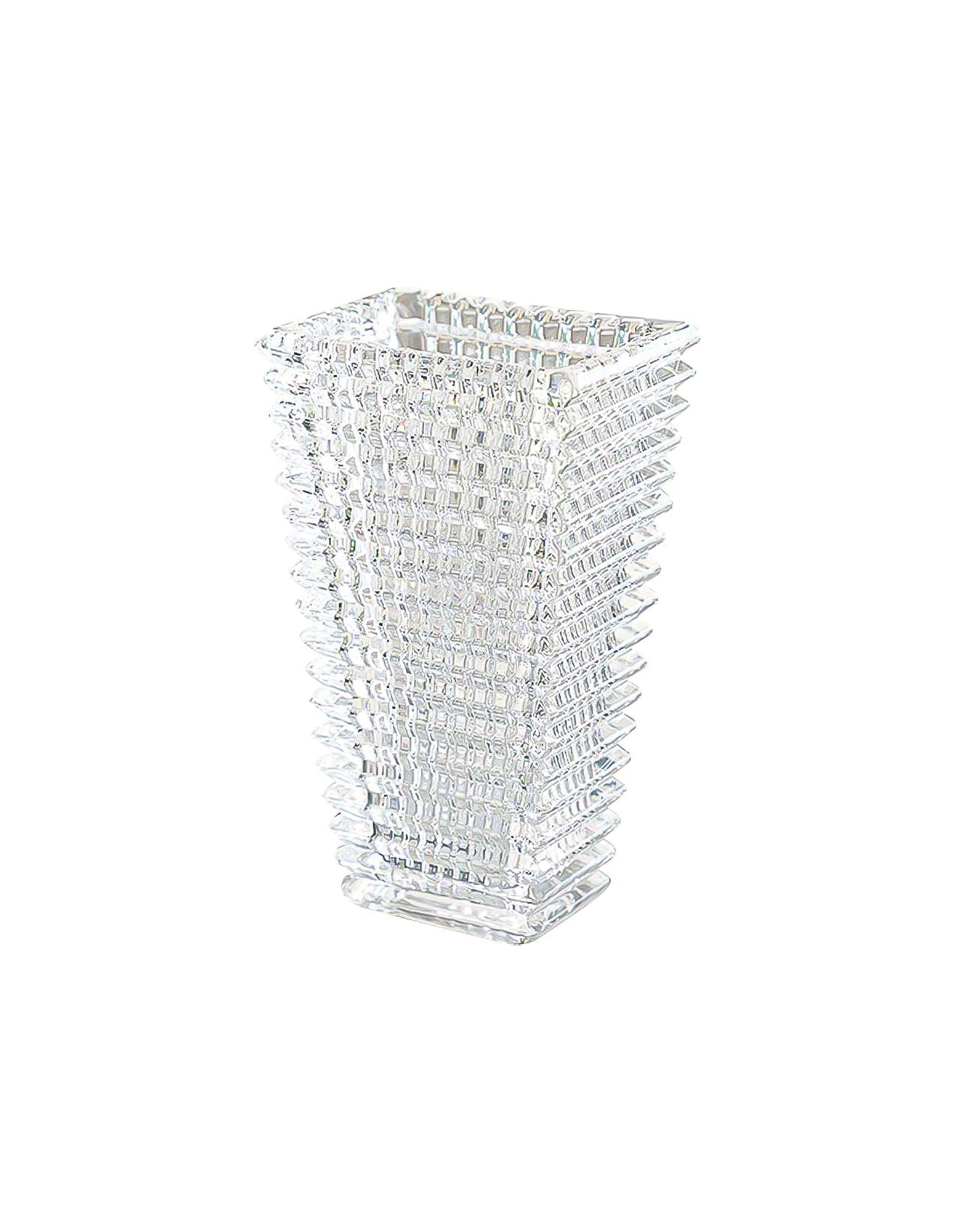 SOGA 28cm Handcrafted Clear Glass Vase Classic Design for Home Decor
