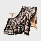130x160cm Throw Blanket  Black and White