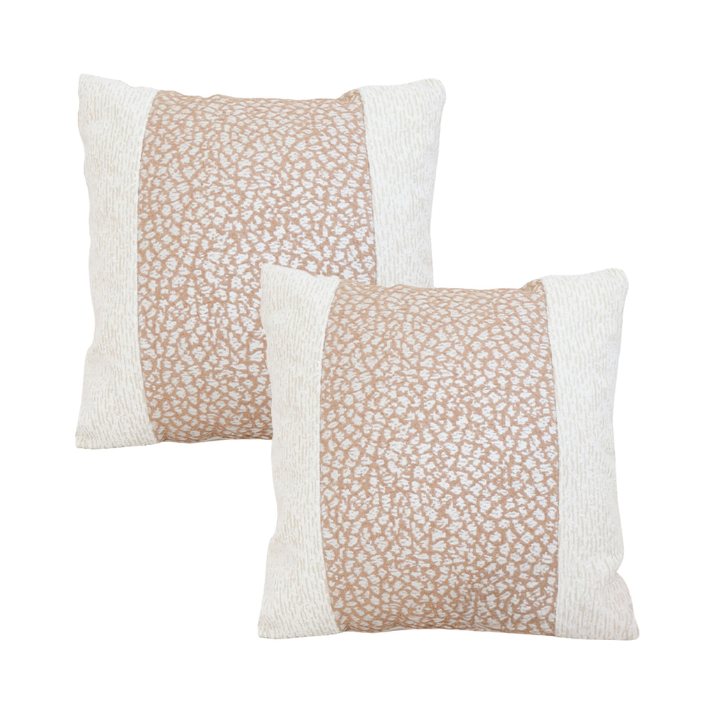 SOGA 2X 50cm Modern Beige Block Textured Decorative Throw Pillow