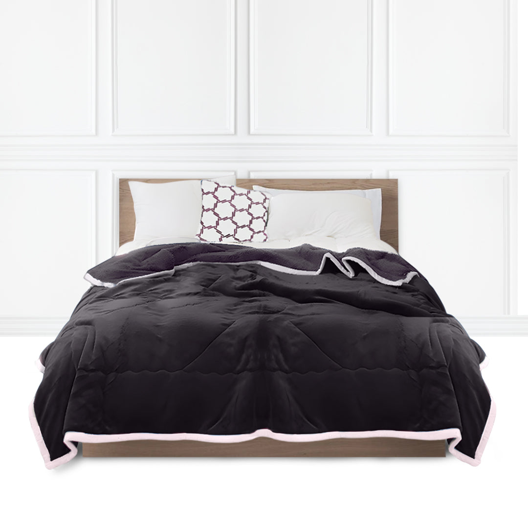 Dark Grey Throw Blanket Warm Cozy
