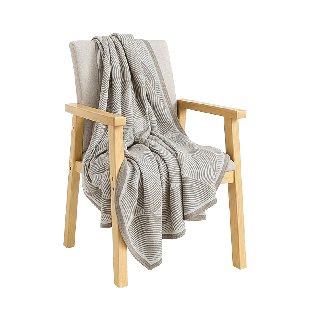 SOGA Beige Geometric Swirl Throw Blanket 130x180cm Polyester