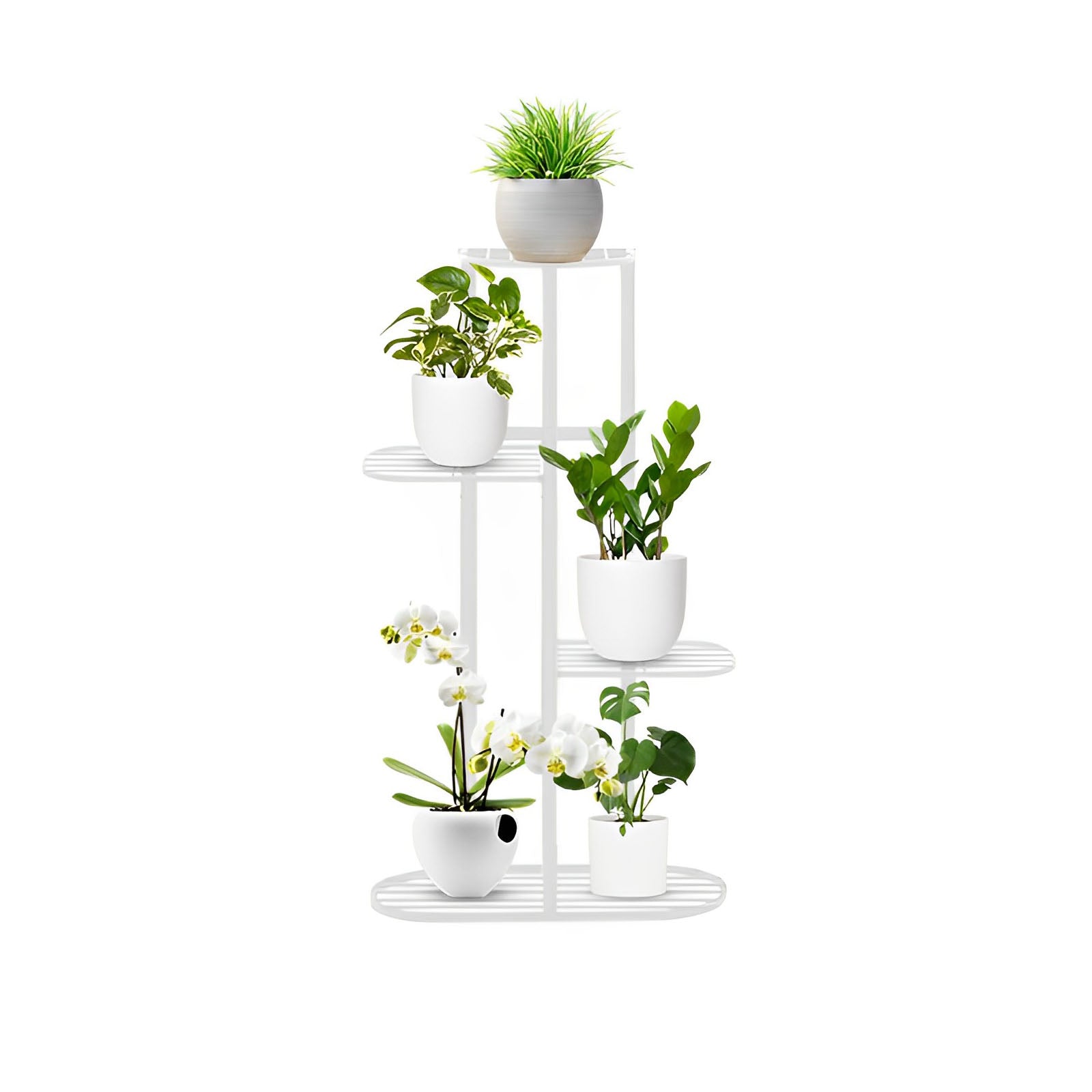 4 Tier White Metal Plant Rack