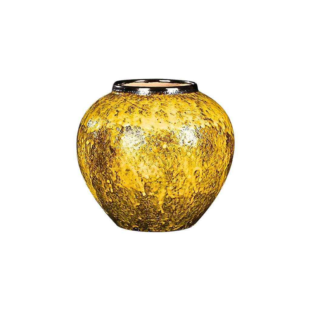 SOGA 21x22cm Yellow Small Ceramic Flower Vase Elegant Living Room Home Decor
