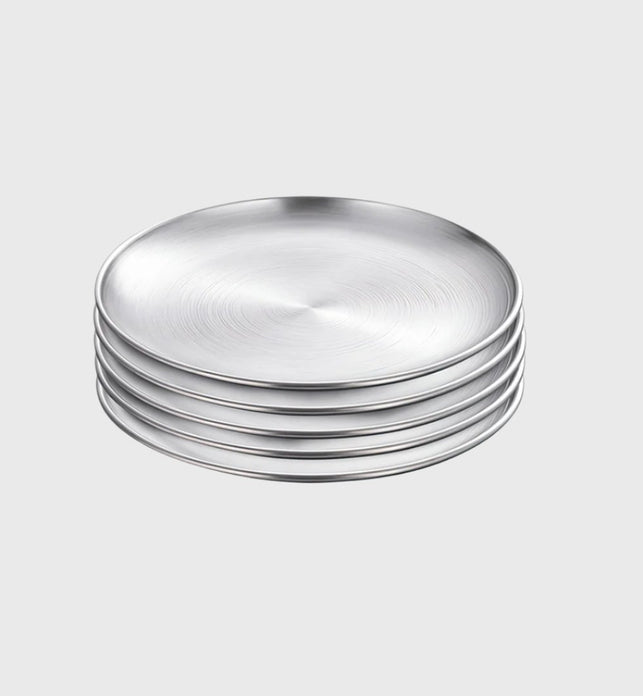 SOGA 20cm Premium Silver Grilling Plate - Durable, Heat-Resistant, Perfect for BBQs and Outdoor Cooking Kitchen Essential