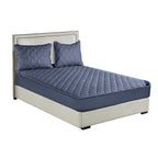 138cm Blue Wide Cross-Hatch Mattress Cover