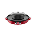 SOGA 2-in-1 44CM Electric Hot Pot BBQ Grill Maifan Stone Non-Stick Coating 2100W
