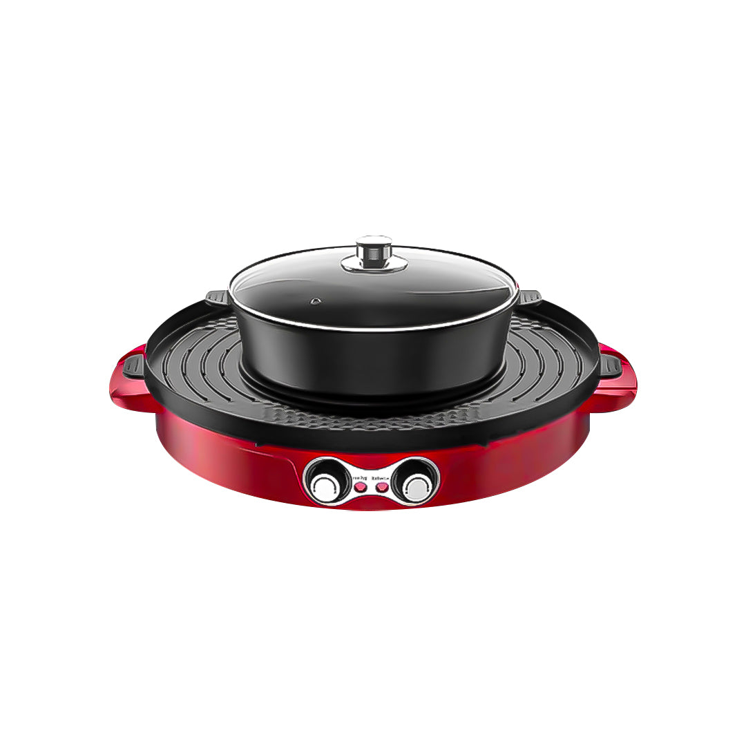 SOGA 2-in-1 44CM Electric Hot Pot BBQ Grill Maifan Stone Non-Stick Coating 2100W