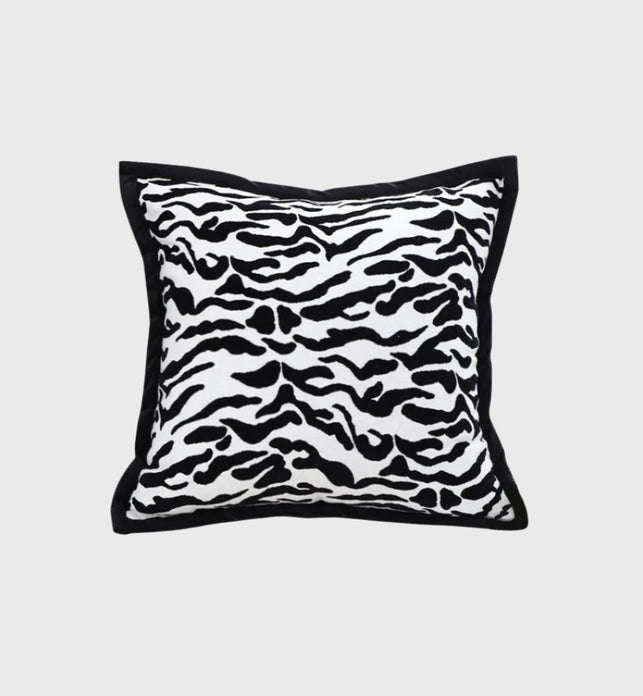 SOGA 45cm Black and White Luxury Cushion Light Mottled Texture Square