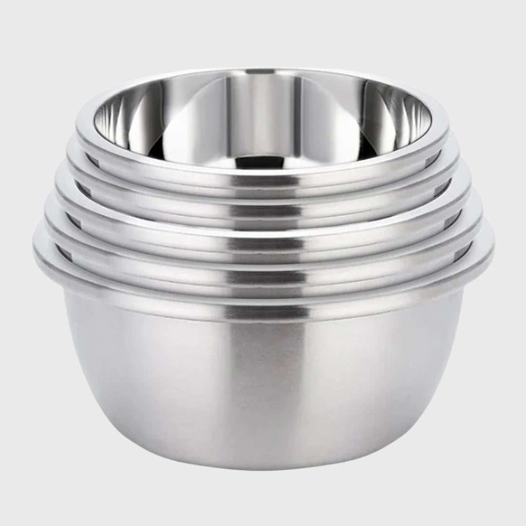 SOGA 5Pcs Matte Stainless Steel Mixing Bowl