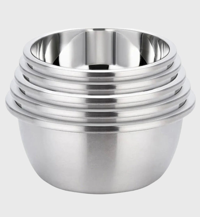 SOGA 5Pcs Matte Stainless Steel Mixing Bowl