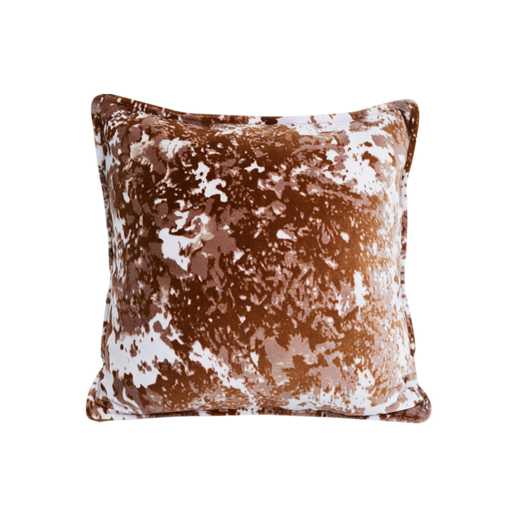 SOGA 50cm Brown White Crushed Velvet Decorative Throw Pillow