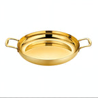 24cm Flat Base Seafood Dry Pot in Elegant Gold Color with Durable for Kitchen Essential
