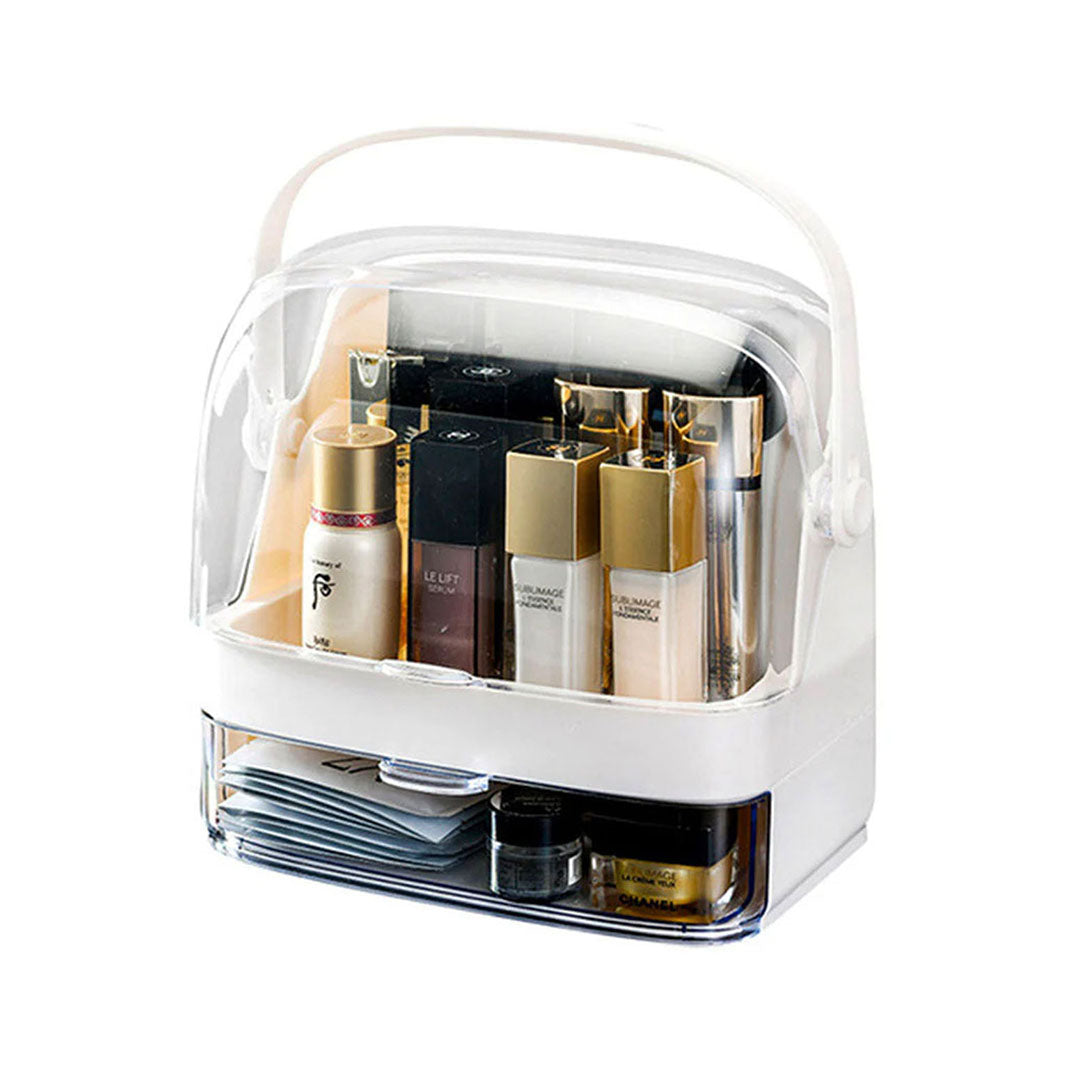 2 Tier White Countertop Makeup Storage Organiser