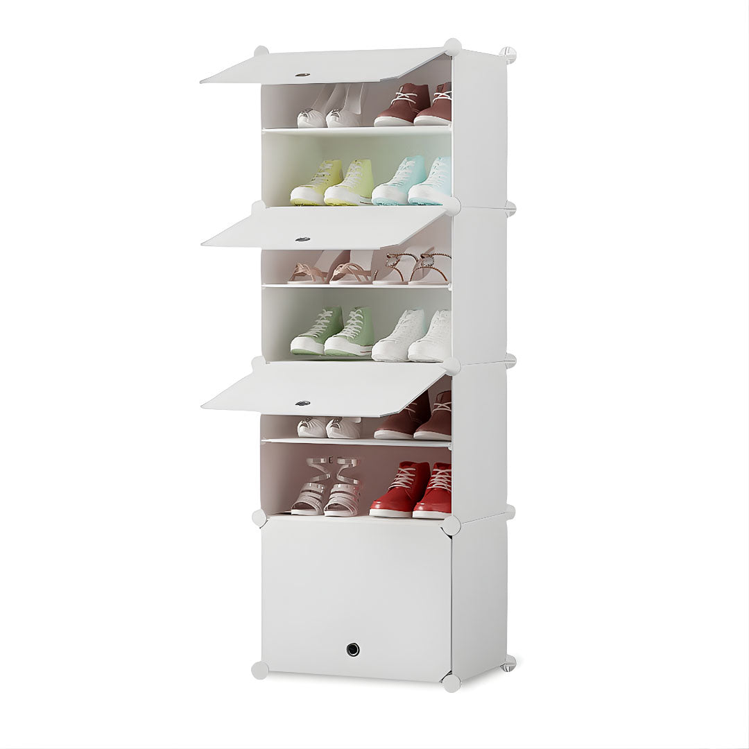 7 Tier White Shoe Rack Organizer
