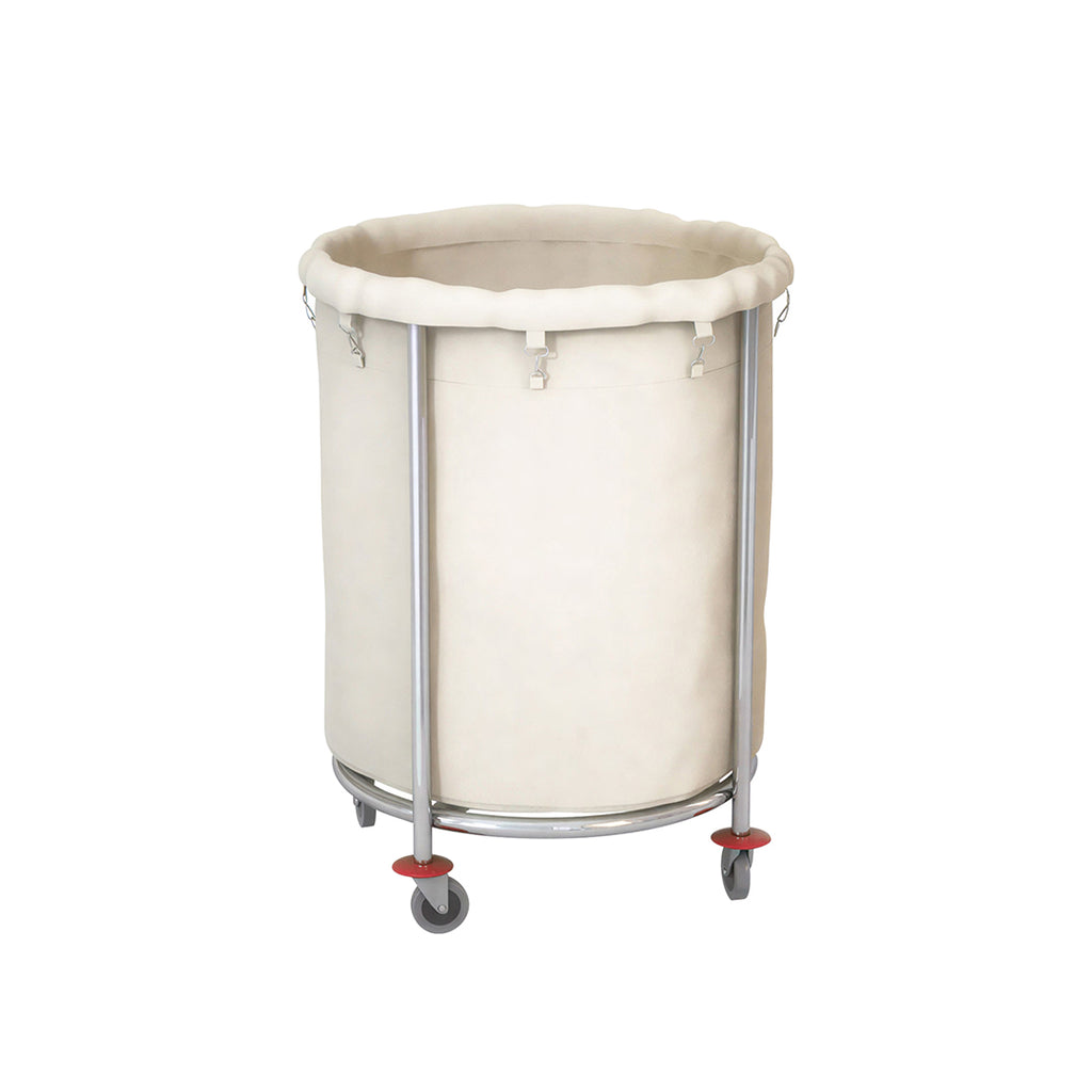 Stainless Round Linen Cart White