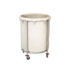 Stainless Round Linen Cart White