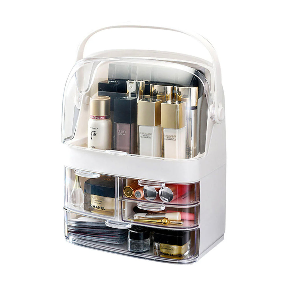 3 Tier White Countertop Cosmetic Storage Organiser