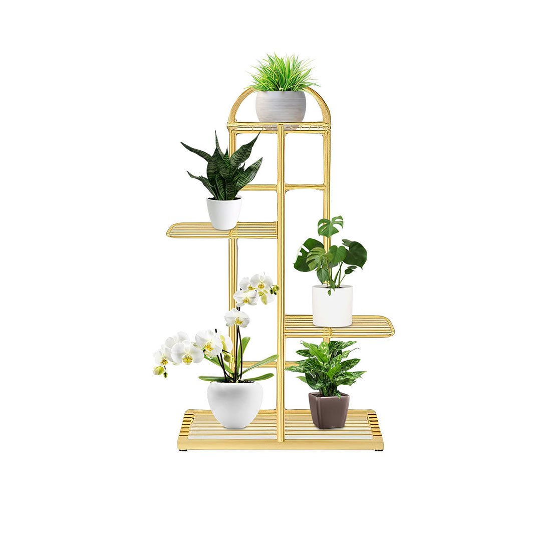 4 Tier Gold Metal Plant Flowerpot Display Rack