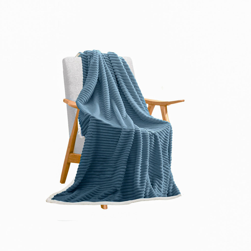 Blue Throw Blanket Warm Cozy Double Sided