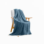 Blue Throw Blanket Warm Cozy Double Sided