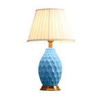 Textured Ceramic Table Lamp Blue