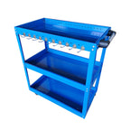3 Tier Tool Storage Car with Hooks Blue