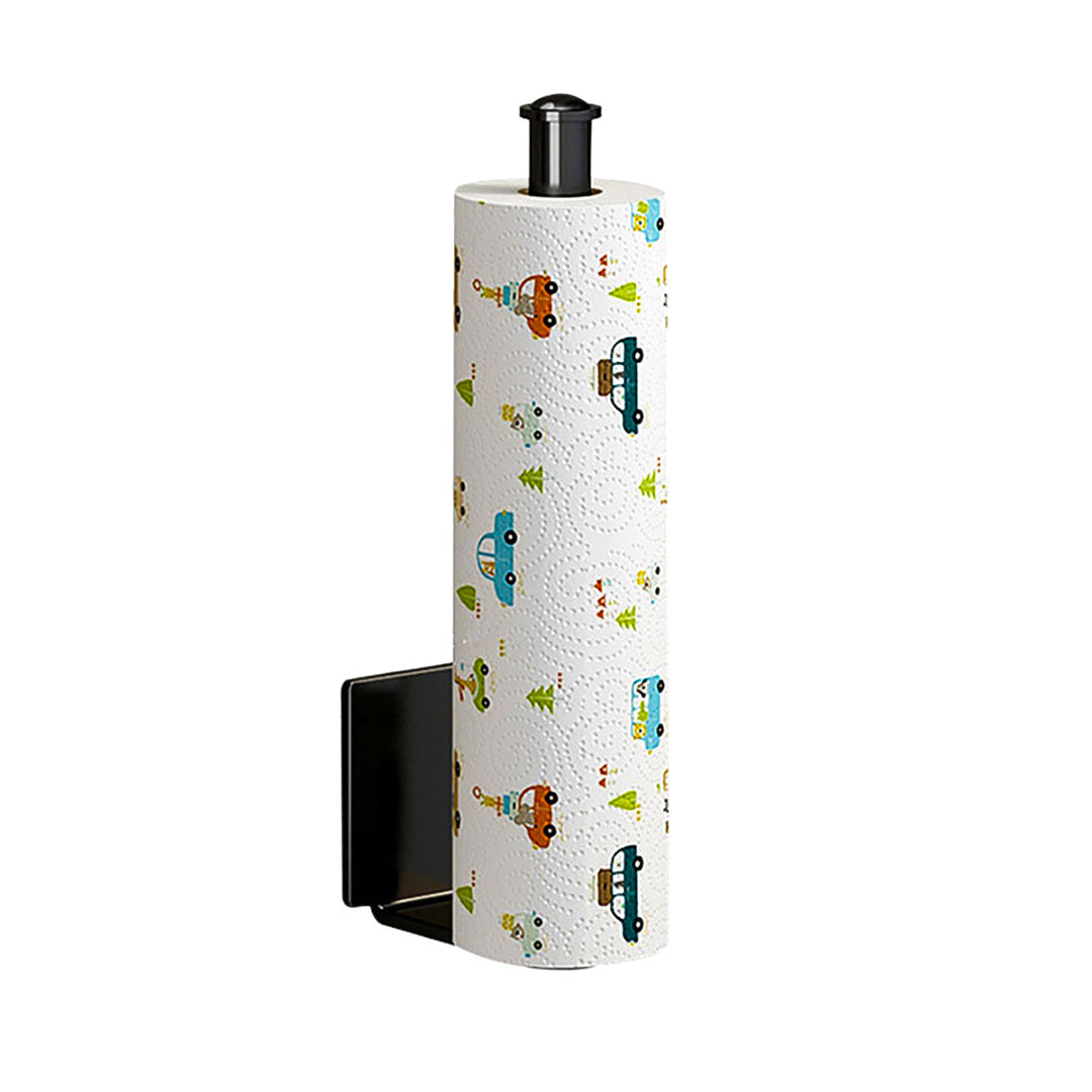 Black Wall-Mounted Kitchen Roll Holder