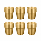 SOGA 260ml Stainless Steel Cups Set of 6 Reusable Durable Gold Drinking Tumblers