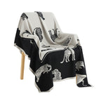 SOGA Black Cream Animal Print Throw Blanket 130x180cm Acrylic