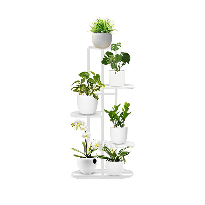 5 Tier White Metal Plant Rack