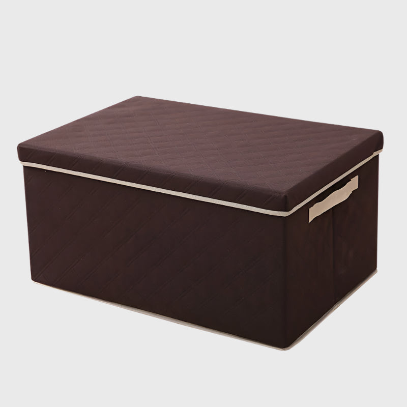 SOGA Small Coffee Non-Woven Diamond Quilt Grid Fabric Storage/ Organizer Box