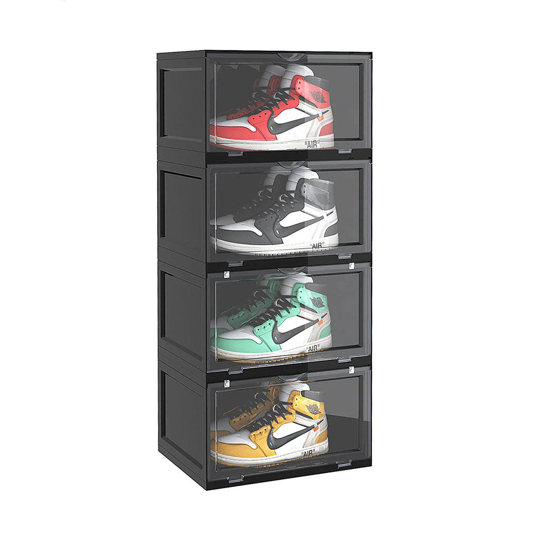 4 Tier Black Shoe Organiser