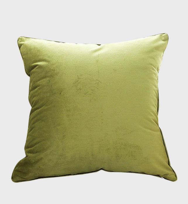 SOGA 45cm Subtle Fluorescent Green Foliage Velvet Square Throw Pillow