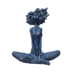SOGA 59cm Blue Resin Sculpture Abstract Yoga Girl Design for Home Décor