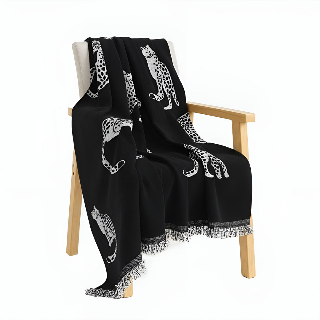 SOGA One-seater Black Sofa Cover Leopard Print 130x180cm Polyester